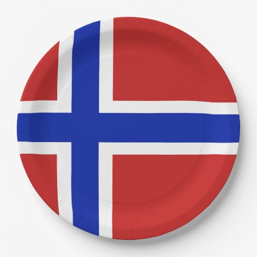 Flagge Norwegens skandinavische Pappteller (Vorderseite)