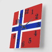 Flagge Norwegens skandinavische Quadratische Wanduhr (Winkel)