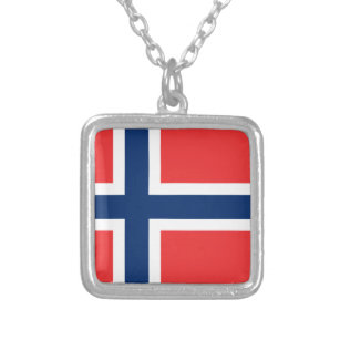 Flagge Norwegens Versilberte Kette