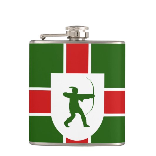 Flagge Nottinghamshire Hip Flask Flachmann (Vorderseite)