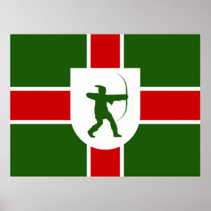 Flagge Nottinghamshire Poster