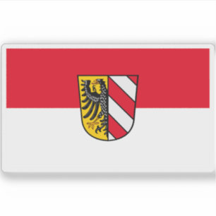 Flagge Nürnbergs (Nürnberg), Deutschland Aufkleber