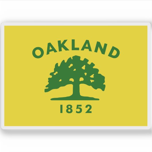 Flagge Oaklands, Kalifornien Aufkleber (Vorderseite)