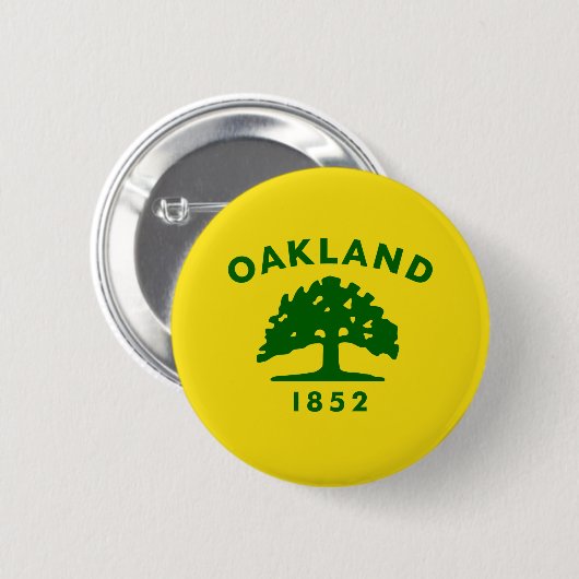 Flagge Oaklands, Kalifornien Button (Vorne & Hinten)