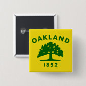 Flagge Oaklands, Kalifornien Button (Vorne & Hinten)