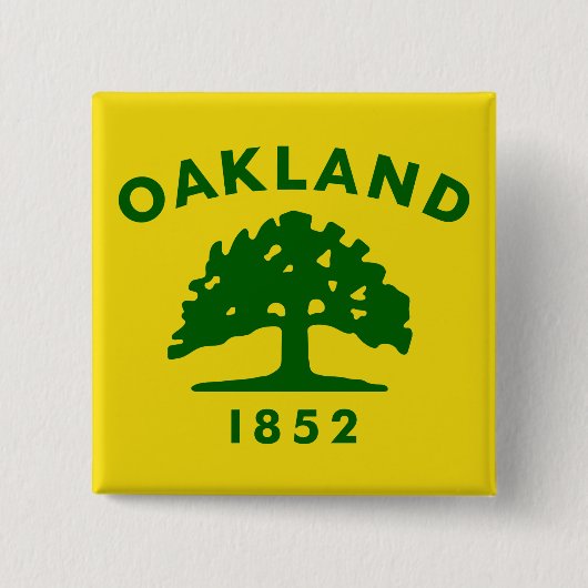 Flagge Oaklands, Kalifornien Button (Vorderseite)
