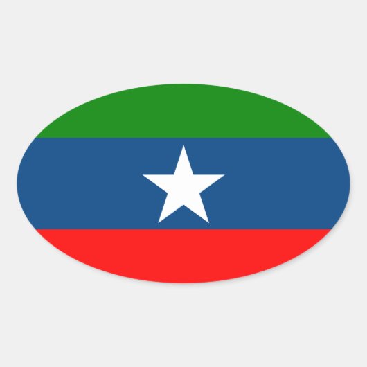 Flagge Ogaden Ovaler Aufkleber (Vorderseite)