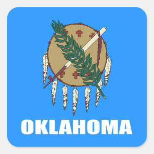 Flagge Oklahomas Quadratischer Aufkleber