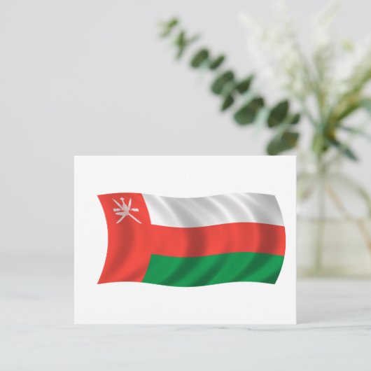 Flagge Oman Postkarte (Stehend Vorderseite)
