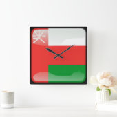 Flagge Oman Quadratische Wanduhr (Zuhause)