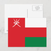 Flagge Omans Postkarte (Vorne/Hinten)