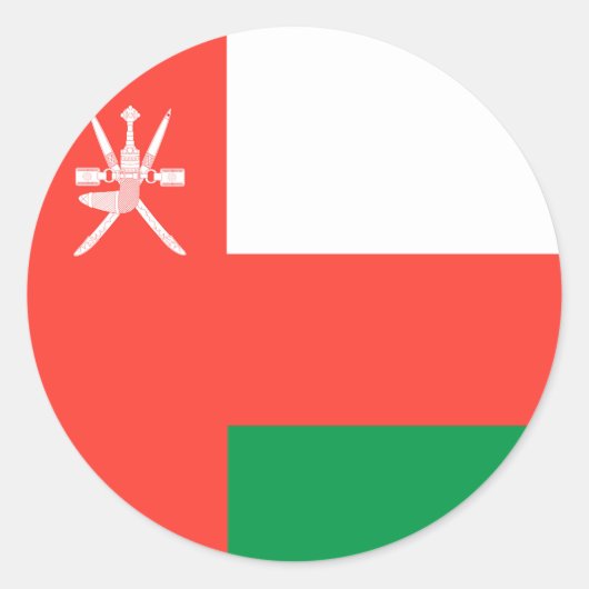 Flagge Omans Runder Aufkleber (Vorderseite)