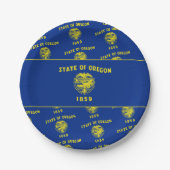 Flagge Oregons Pappteller (Vorderseite)