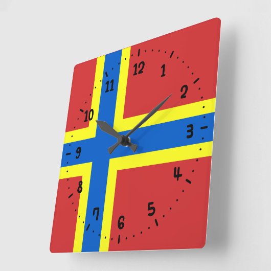 Flagge Orkneys Quadratische Wanduhr (Winkel)