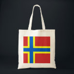 Flagge Orkneys Tragetasche<br><div class="desc">Tote Bag mit Design mit einer Fahne des historischen Landkreises von Orkney,  in Schottland,  Großbritannien; rote Fahne mit blauem und gelbem nordischem Kreuz</div>