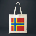 Flagge Orkneys Tragetasche<br><div class="desc">Tote Bag mit Design mit einer Fahne des historischen Landkreises von Orkney,  in Schottland,  Großbritannien; rote Fahne mit blauem und gelbem nordischem Kreuz</div>