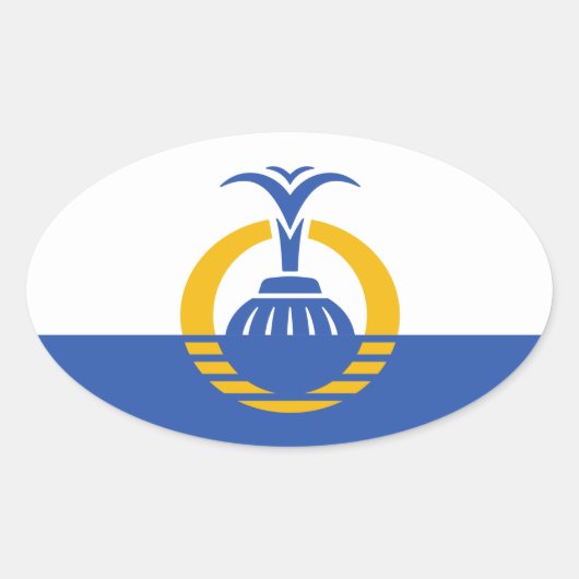 Flagge Orlandos, Florida Ovaler Aufkleber (Vorderseite)