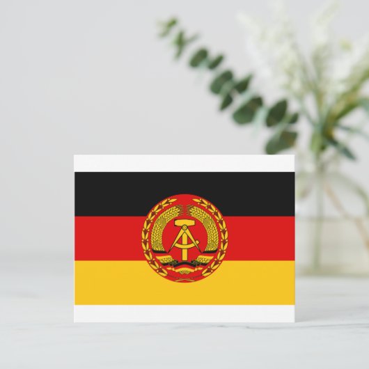 Flagge Ostdeutschlands - DDR (DDR) - NVA Postkarte (Stehend Vorderseite)