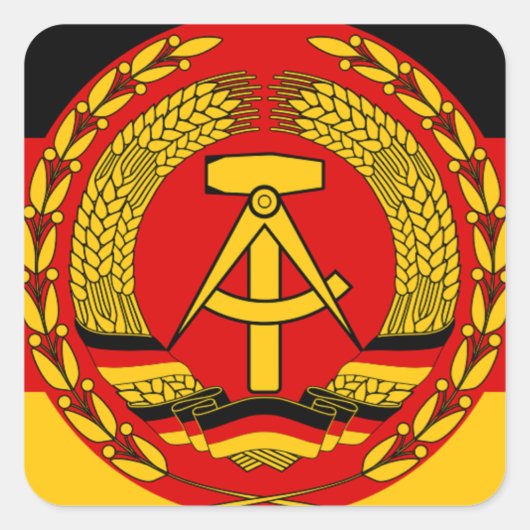 Flagge Ostdeutschlands - DDR (DDR) - NVA Quadratischer Aufkleber (Vorderseite)