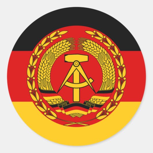 Flagge Ostdeutschlands - DDR (DDR) - NVA Runder Aufkleber (Vorderseite)