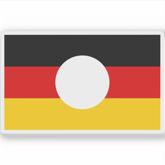 Flagge Ostdeutschlands mit ausgeschnittenem Emblem Aufkleber (Vorderseite)