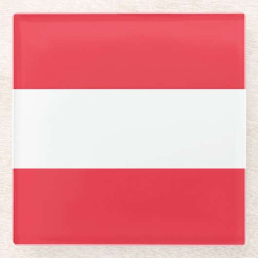 Flagge Österreich Glasuntersetzer (Vorderseite)