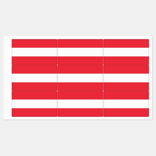 Flagge Österreichs Etiketten (Blatt)