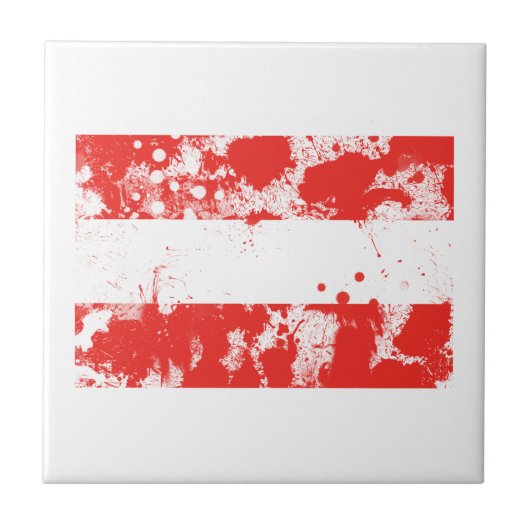 Flagge Österreichs Fliese (Vorderseite)