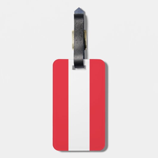 Flagge Österreichs Gepäckanhänger mit Ledergurt (Rückseite vertikal)