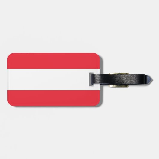 Flagge Österreichs Gepäckanhänger mit Ledergurt (Rückseite horizontal)