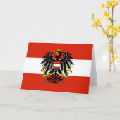 Flagge Österreichs mit Wappen Karte (Gelbe Blume)