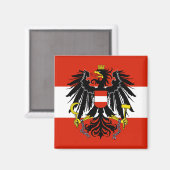 Flagge Österreichs mit Wappen Magnet (Vorderseite/Rückseite)