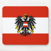 Flagge Österreichs mit Wappen Mousepad (Vorne)