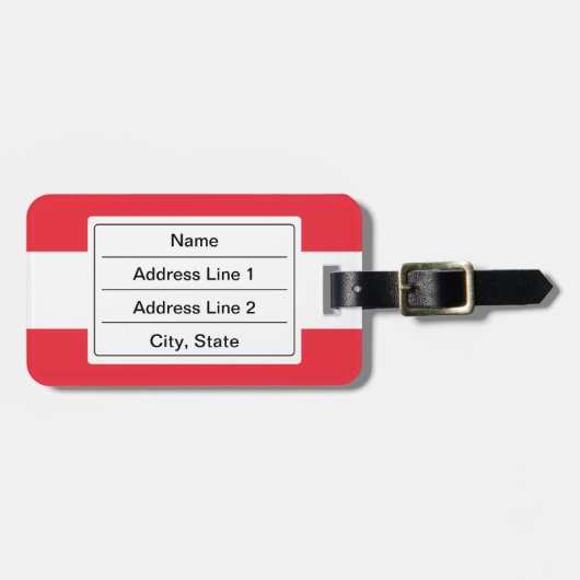 Flagge Österreichs/Österreichs Gepäckanhänger (Vorderseite horizontal)