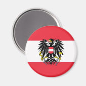 Flagge Österreichs - Österreichs Magnet (Vorderseite/Rückseite)