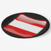 Flagge Österreichs Pappteller (Schrägansicht)