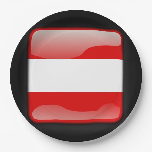 Flagge Österreichs Pappteller (Vorderseite)