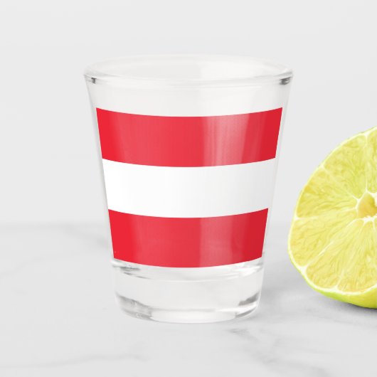 Flagge Österreichs Schnapsglas (Vorderseite)