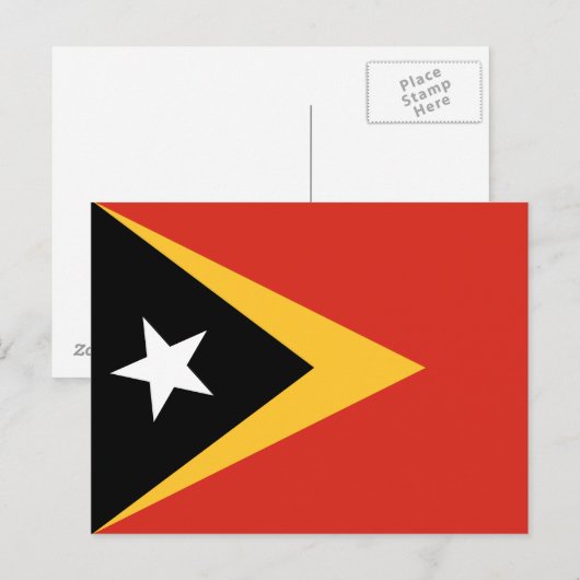 Flagge Osttimors Postkarte (Vorne/Hinten)