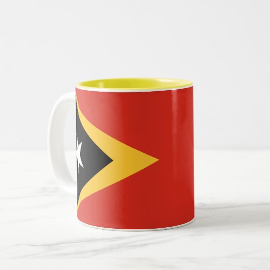 Flagge Osttimors Zweifarbige Tasse (Vorderseite Links)