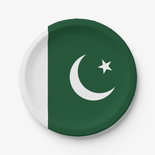 Flagge Pakistans Pappteller (Vorderseite)