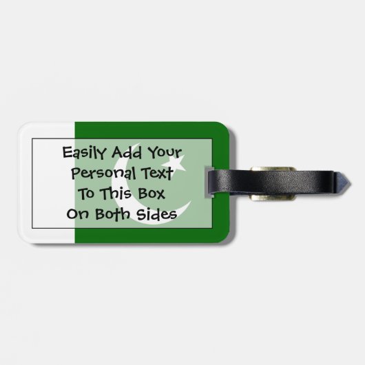 Flagge Pakistans Persönliche Identifikationsnummer Gepäckanhänger (Rückseite horizontal)