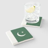 Flagge Pakistans Steinuntersetzer (Seitenansicht)