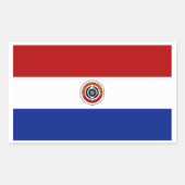 Flagge Paraguays Rechteckiger Aufkleber (Vorderseite)