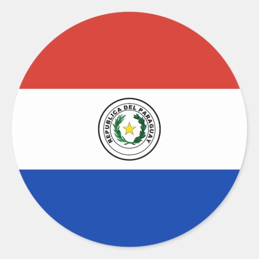 Flagge Paraguays Runder Aufkleber (Vorderseite)