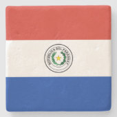 Flagge Paraguays Steinuntersetzer (Vorderseite)