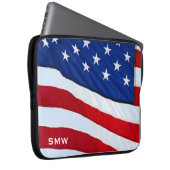 Flagge-patriotische Monogramm-Notizbuch-Hülse Laptopschutzhülle (Vorne Rechts)