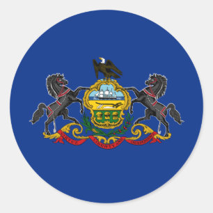 Flagge Pennsylvaniens, Flagge Pennsylvaniens Runder Aufkleber