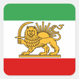 Flagge Persiens/Iran (1964-1980) Quadratischer Aufkleber