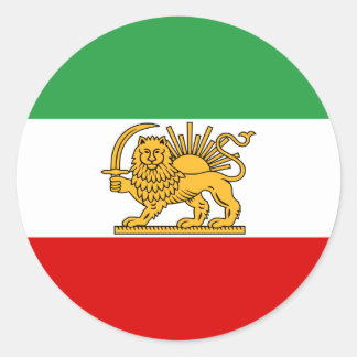 Flagge Persiens/Iran (1964-1980) Runder Aufkleber